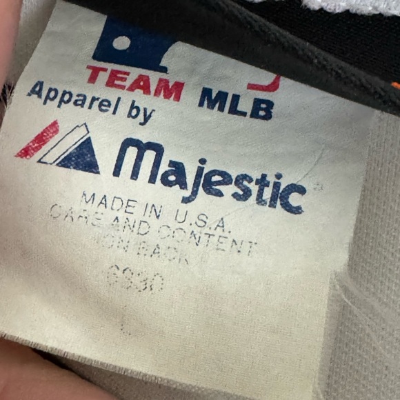 Retro Gretsch Guitars 125th Pin Stripe MLB Baseball Jersey Men’s L Majestic RARE - Picture 8 of 9